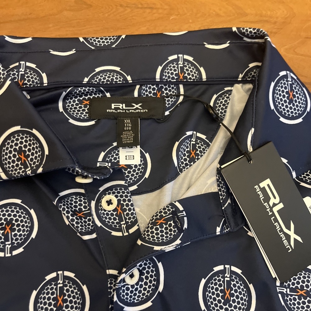 RLX RALPH LAUREN Polo Golf Ball All Over Print Classic Fit Performance Polo 2XL